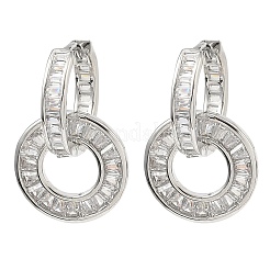 Messing Micro Pave klare Zirkonia Creolen&nbsp;EJEW-C181-09P