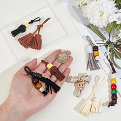 8 pz ciondoli per scarpe con nappa in pelle PU e perline in resina&nbsp;DIY-SP0007-53