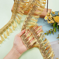 Ruban de dentelle à pompons ondulé en polyester filigrané de 6 mètre&nbsp;OCOR-GF0002-20