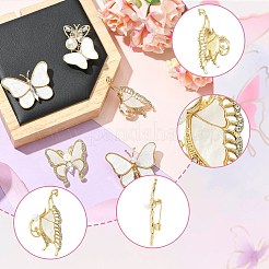 5 pieza de broches de aleación de mariposa con 5 estilos de rhinestone&nbsp;JEWB-CJ0001-33