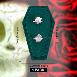 Cajas de anillo de dedo de terciopelo en forma de ataúd con tema de halloween&nbsp;VBOX-WH0015-01B