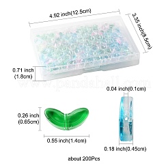 200 pièces de perles de verre transparentes peintes à la bombe&nbsp;GLAA-FS0002-54A