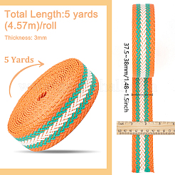 5 Yard gestreiftes Polycotton-Band&nbsp;OCOR-WH0090-019B