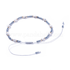 Bracciali con perline intrecciati con filo di nylon regolabile&nbsp;BJEW-JB04376-04