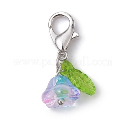 6 pezzo di decorazioni pendenti in acrilico con fiori e foglie&nbsp;HJEW-JM01364-02