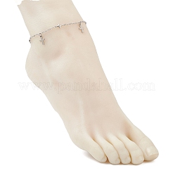 Cavigliere con catena a maglie incrociate in acciaio inossidabile 304&nbsp;AJEW-AN00739-01