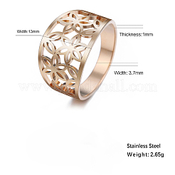 Anillos de dedo de acero inoxidable 304 con diseño de flores ahuecados&nbsp;FS-WGDCC5F-09