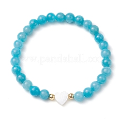 3 ensemble de bracelets extensibles en perles de jade malaisien teintées naturelles de 3 styles&nbsp;BJEW-JB11009