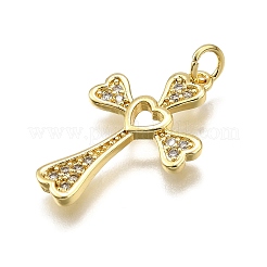 Ottone micro spianare pendenti zirconi&nbsp;KK-Z100-35G-01