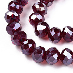 Chapelets de perles en verre électroplaqué&nbsp;EGLA-A034-T1mm-A28