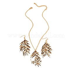 Set di collane con ciondolo in lega con stampa leopardata e orecchini pendenti&nbsp;FS-WG98753-01
