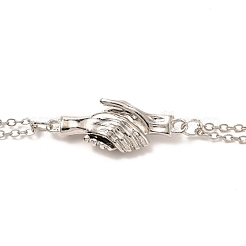 Ensembles de colliers pendentif main en alliage de placage de crémaillère&nbsp;NJEW-B081-11B