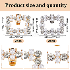2 Stile Legierung Strass Schuhdekorationen&nbsp;FIND-GO0002-29