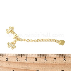 Messing-Mikropflaster mit klaren Zirkonia-Enden und Ketten&nbsp;KK-P290-24G