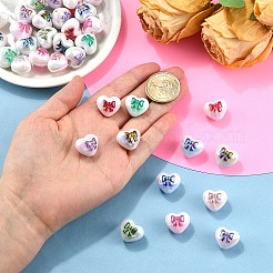 35 pièces de perles acryliques plaquées uv&nbsp;PACR-YW0001-25