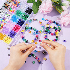 DIY-Fass-Sets zur Herstellung von Armbändern aus Plastik- und Acrylperlen sowie Polymer-Ton&nbsp;DIY-YW0011-44