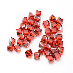 Facettiert Würfel Glas Cabochons&nbsp;GGLA-L007C-03