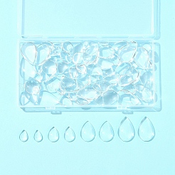 80 Stück 4 Stile transparente Glascabochons in Tropfenform&nbsp;GGLA-FS0001-08