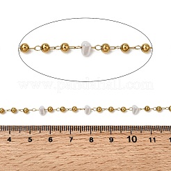 Chaînes à maillons ovales en acier inoxydable 304 et plastique ABS faites à la main avec des perles&nbsp;CHS-L032-01G-03