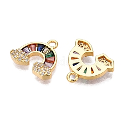 Pendenti in zirconi cubici trasparenti in micro pavè di ottone&nbsp;KK-T073-27G