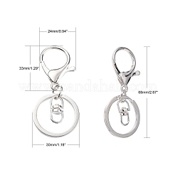 Eisen-Legierung Karabinerverschluss Schlüsselbund&nbsp;KEYC-D016-S