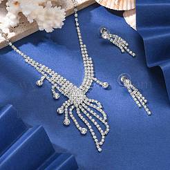 Mode Hochzeit Strass Halskette und Bolzenohrring Schmuck-Sets&nbsp;X-SJEW-R046-10