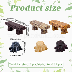 12 Stück 2 Stile Harzbänke&nbsp;DJEW-GF0001-81