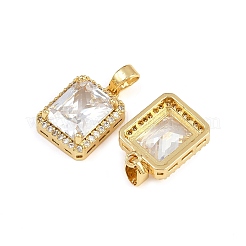 Pendentifs avec zircon cubiques à micro-pavés en laiton&nbsp;KK-K393-02G