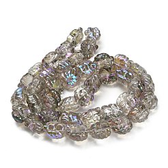 Chapelets de perles en verre électroplaqué&nbsp;EGLA-H110-01HR-04
