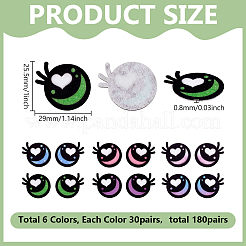 180 paire de 6 styles d'yeux de poupée en feutre&nbsp;DIY-NB0016-21