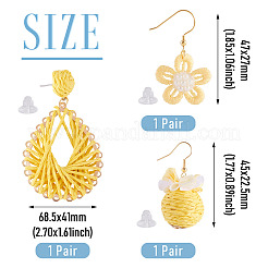 3 paire de boucles d'oreilles 3 styles&nbsp;EJEW-TA000-70B