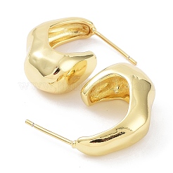 Boucles d'oreilles en forme de larme torsadées en laiton plaqué en rack&nbsp;EJEW-B027-13G