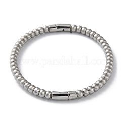 Braccialetti incernierati con perline rotonde in ottone placcato a cremagliera&nbsp;BJEW-M039-05P