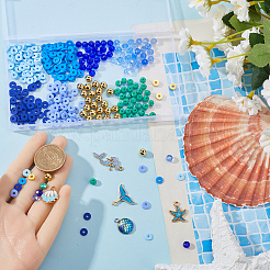 Kit de fabrication de bijoux à faire soi-même avec perles et pendentifs sur le thème de l'océan&nbsp;DIY-SC0025-36