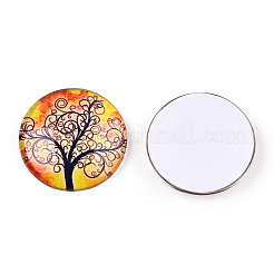 Halbrund / Dom Baummuster Glas flatback BlumeCabochons für DIY-Projekte&nbsp;GGLA-Q037-25mm-M28-05