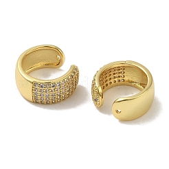 Pendientes chapados en latón con micro pavé de circonita cúbica transparente para mujer&nbsp;EJEW-P280-12G