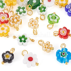 20 Stück handgefertigte Millefiori-Glasanhänger&nbsp;PALLOY-TADJ00004