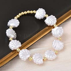 Stretch-Armbänder aus Messing- und Kunststoffperlen für Damen&nbsp;BJEW-F515-09G