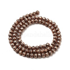 Fili di perle di roccia lavica naturale elettrodeposta&nbsp;G-G984-08R