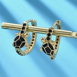 Micro ottone spianare zirconi Orecchini a cerchio&nbsp;EJEW-C136-01B