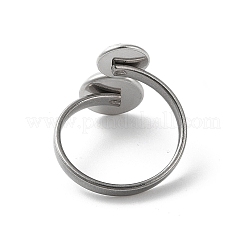 Accessori per anelli con polsino aperto in acciaio inossidabile 304 anti-ossidazione&nbsp;STAS-E124-05E-P