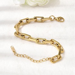 Rechteckige Gliederarmbänder aus Edelstahl 304 für Damen&nbsp;BJEW-A152-02G