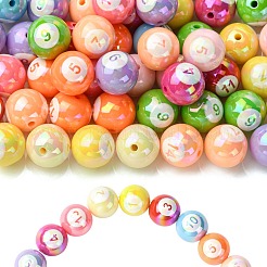 Perlas de acrílico opaco chapado uv&nbsp;OACR-CJC0007-14