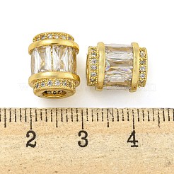 Placage en rack laiton micro pavé de zircone cubique perles européennes&nbsp;LS-KK-F089-31G-08