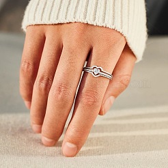 Anillo de plata de ley con micropavé de circonita cúbica transparente para mujer&nbsp;FS-WG4005F-06