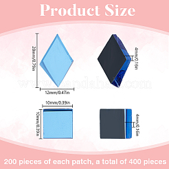 400 Stück 2 Stile Raute & Quadrat Mosaikfliesen Glascabochons&nbsp;DIY-DR0002-58