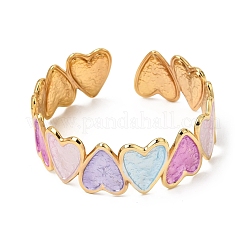 Bracciali rigidi aperti da donna in acciaio inossidabile 304 con cuore smaltato.&nbsp;SA-CBA4992-01A-G