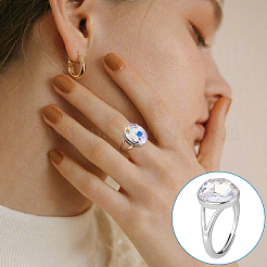 Verstellbare 925 Fingerring-Komponenten aus Sterlingsilber&nbsp;STER-BC0003-89B