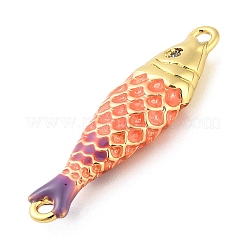 Ciondoli a forma di pesce in ottone smaltato&nbsp;KK-H527-11G-05