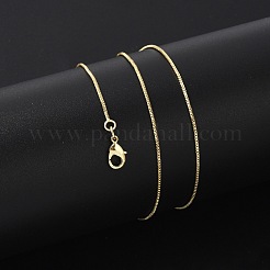 Collares de cadena de caja de latón para mujer&nbsp;X-NJEW-D302-42G